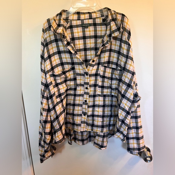 Yellow Black Pink Flannel Size XXL Wild Fable - Picture 3 of 3